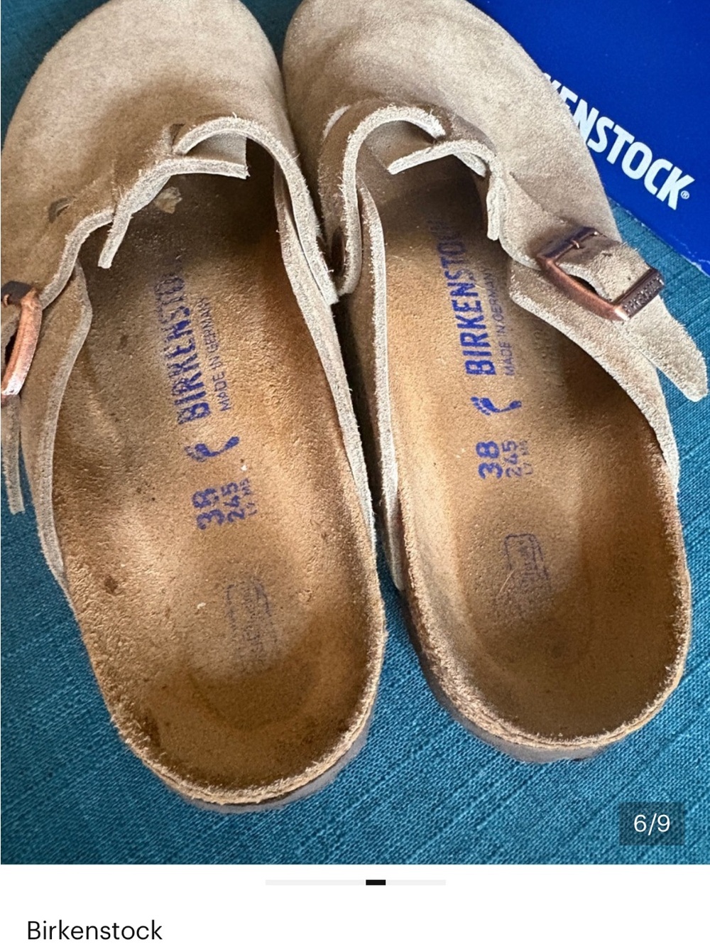 Birkenstock Boston Suede Clog in Tan Brown